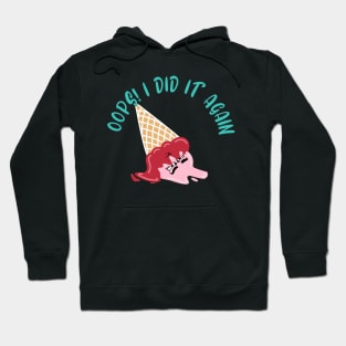 Dropped Dessert Pink Ice Cream Character Hoodie